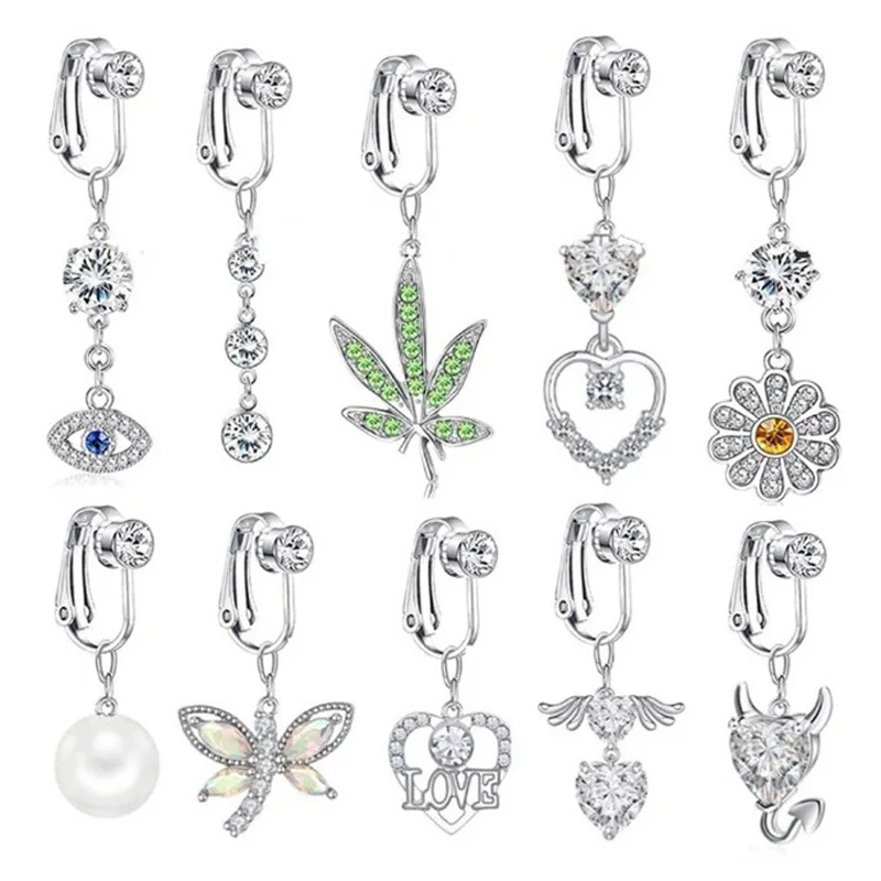 Faux Fake Belly Butterfly Fake Belly Piercing Heart Clip On Umbilical Navel Fake Pircing Butterfly Leaves Cartilage Earring Clip
Faux Fake Belly Butterfly Fake Belly Piercing Heart Clip On Umbilical Navel Fake Pircing Butterfly Leaves Cartilage Earring Clip