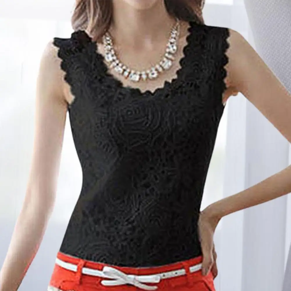 Elegant Women Lace Hollow blouse Shirts O-neck Sleeveless White Tops Female Clothing Ladies Blusas Casual Blouse Black Shirt
Elegant Women Lace Hollow blouse Shirts O-neck Sleeveless White Tops Female Clothing Ladies Blusas Casual Blouse Black Shirt