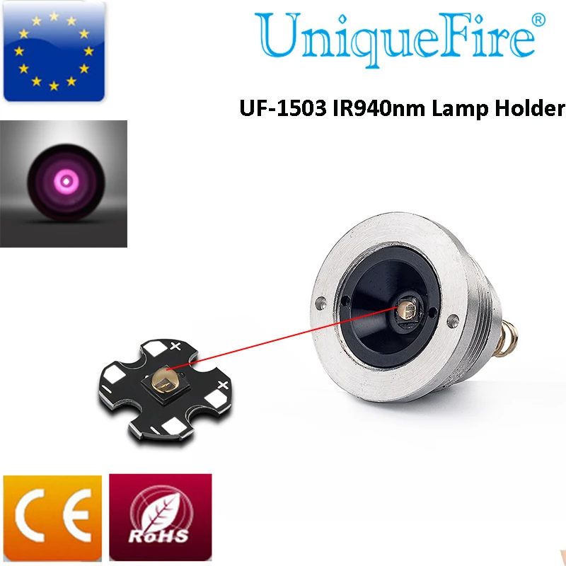 UniqueFire 1503 Drop In IR 940nm LED Pill Lamp Holder Emitter Invisible Light 3 Modes Driver For UF-1503 Flashlight
UniqueFire 1503 Drop In IR 940nm LED Pill Lamp Holder Emitter Invisible Light 3 Modes Driver For UF-1503 Flashlight