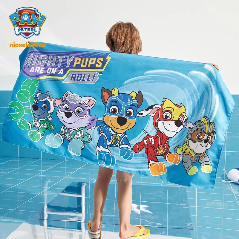 

Paw Patrol Cartoon Bath Towel Anime Figures Chase Marshall Skye Anime Figures Printed Kids Swimming Beach Absorbent Bath Towel