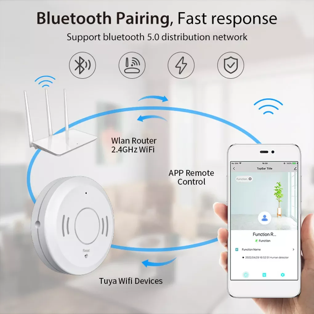 NEW2023 Smart WiFi Human Body Sensor Bluetooth- Security Movement Detector Home Presence Sensing Automatically Alarm
NEW2023 Smart WiFi Human Body Sensor Bluetooth- Security Movement Detector Home Presence Sensing Automatically Alarm