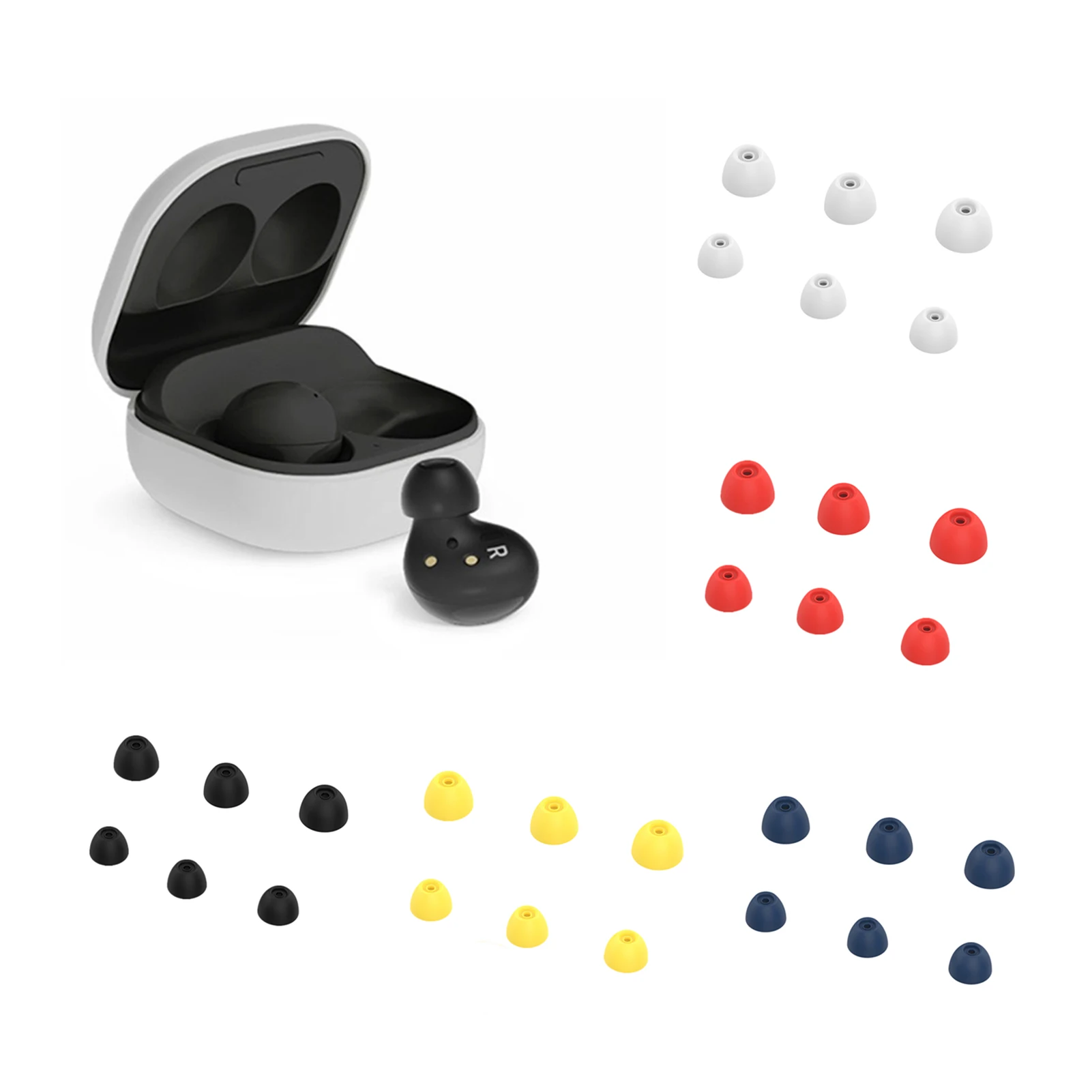 Силиконовые сменные насадки для наушников Samsung Galaxy Buds2, 3 пары 
Силиконовые сменные насадки для наушников Samsung Galaxy Buds2, 3 пары