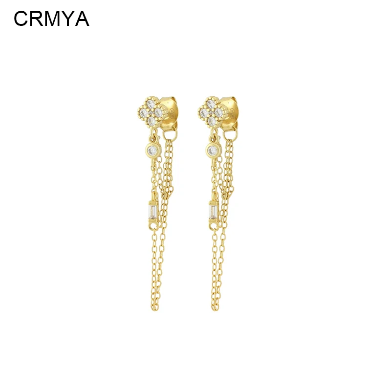 CRMYA Gold Plated Dangle Earrings For Women Vintage Piercing CZ Zircon Female Initial Chain Earrings 2023 Jewelry Wholesale
CRMYA Gold Plated Dangle Earrings For Women Vintage Piercing CZ Zircon Female Initial Chain Earrings 2023 Jewelry Wholesale