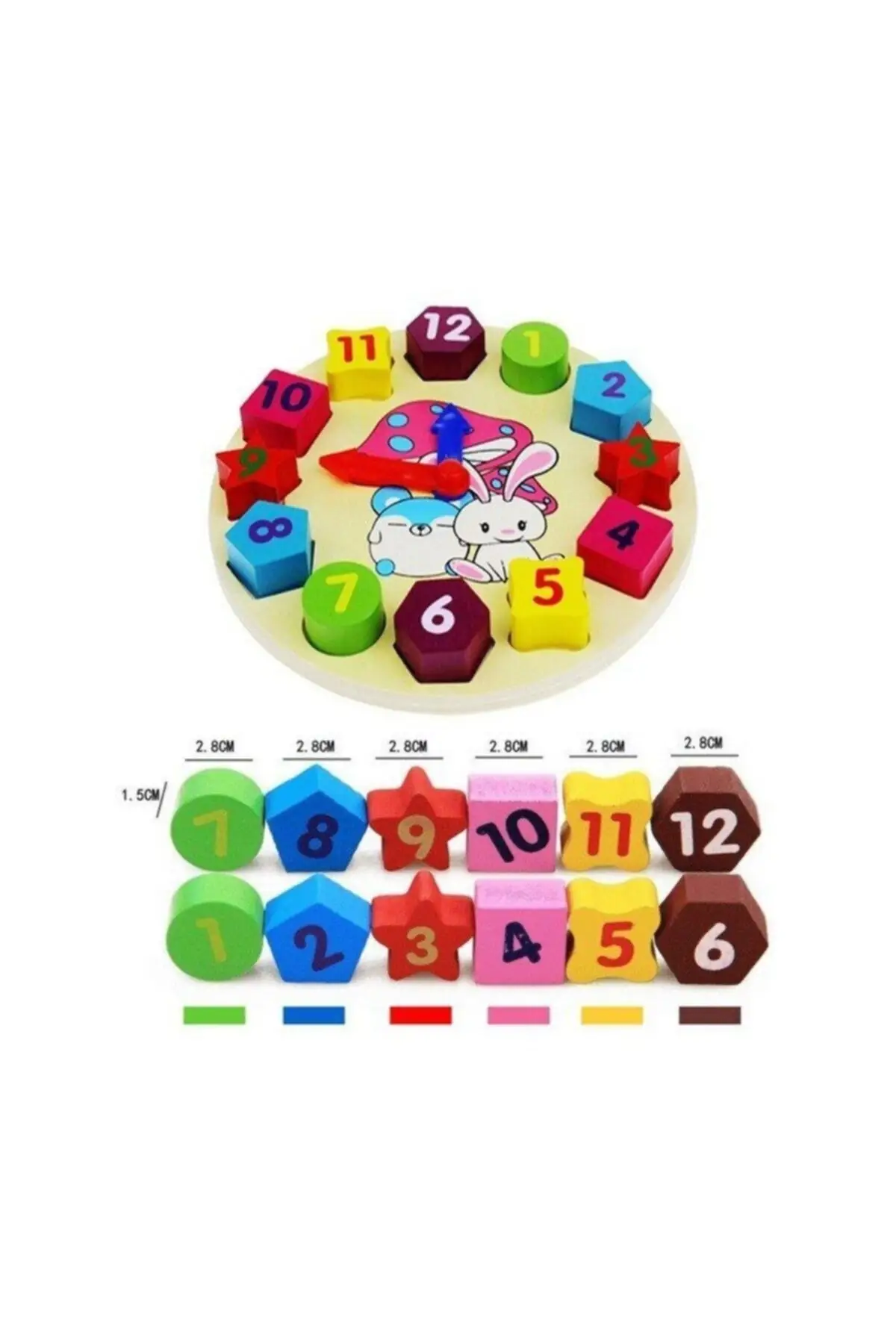 Educational for Baby and Kids, Learn Geometric Shapes Clock Wooden Toy Block Puzzle Jigsaw
Educational for Baby and Kids, Learn Geometric Shapes Clock Wooden Toy Block Puzzle Jigsaw