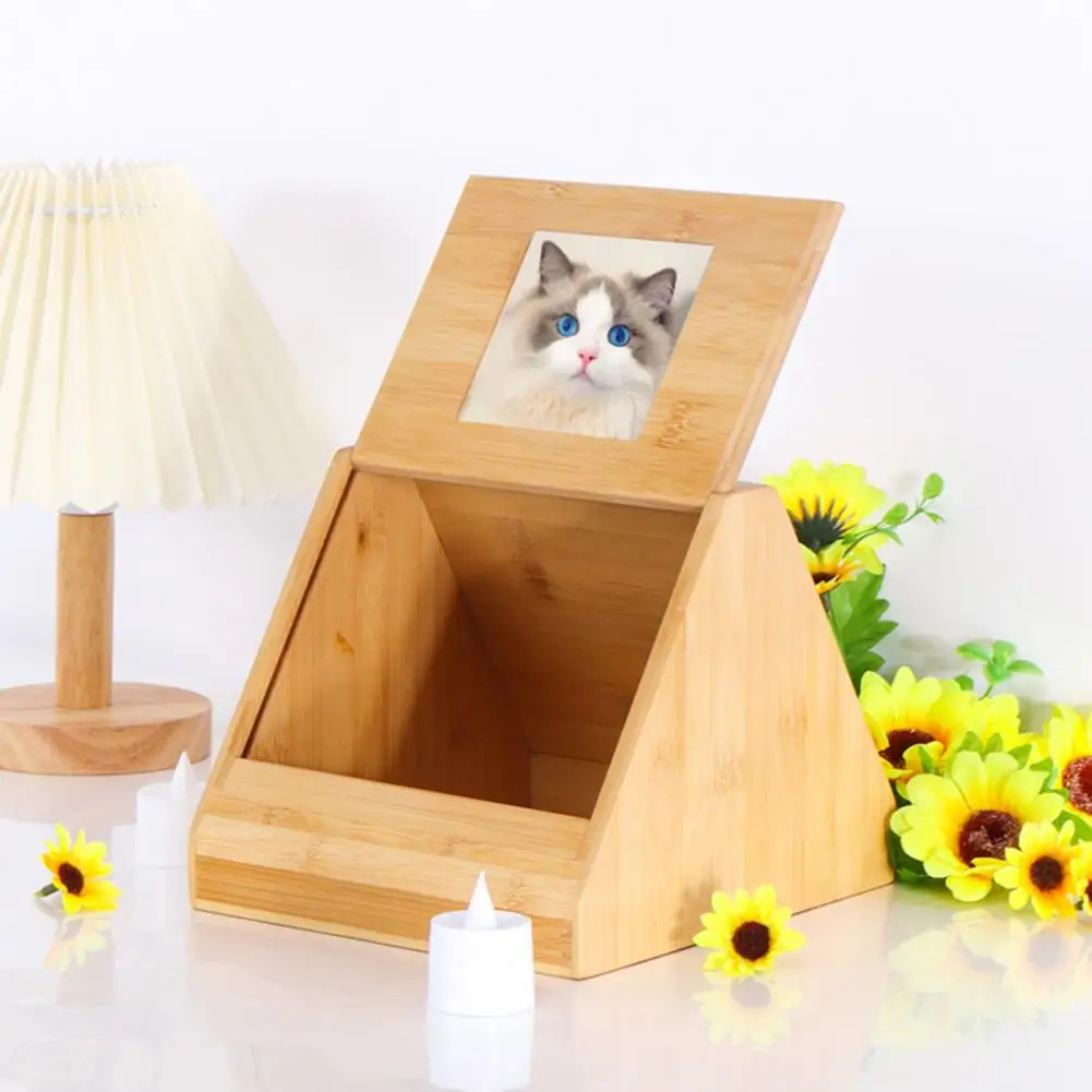 Unique Pet Urn Wooden Pet Souvenir Box with Photo Frame Design Unique House-shaped Storage for Pet Supplies Memorial Urn
Unique Pet Urn Wooden Pet Souvenir Box with Photo Frame Design Unique House-shaped Storage for Pet Supplies Memorial Urn