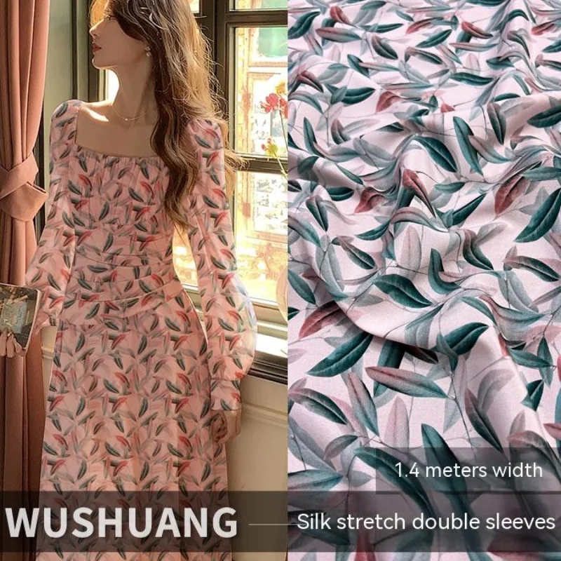 Silk Stretch Crepe De Chine Wrap Fabric Powder Blue Printed Leaf Spring Summer Shirt Dress DIY Sewing Wholesale Cloth
Silk Stretch Crepe De Chine Wrap Fabric Powder Blue Printed Leaf Spring Summer Shirt Dress DIY Sewing Wholesale Cloth