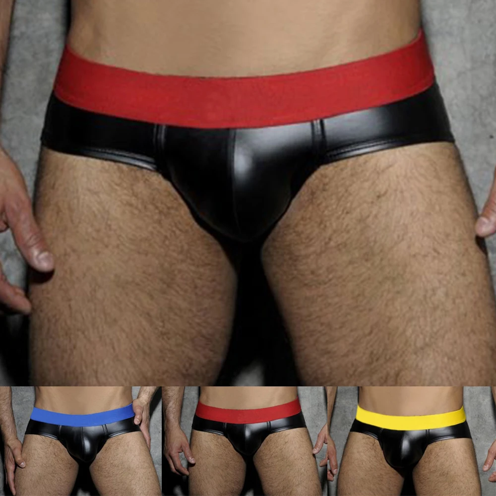 Men's Briefs Faux Leather Jockstrap Thong Stretch Briefs Sissy Pouch Panties Underwear Black Low Waist New Male Underpants new
Men's Briefs Faux Leather Jockstrap Thong Stretch Briefs Sissy Pouch Panties Underwear Black Low Waist New Male Underpants new