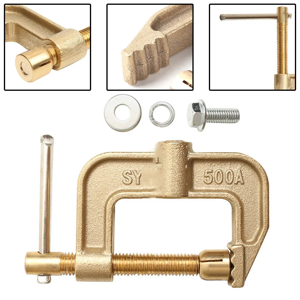 Brass 500A High Power Ground Earth Clamp Portable Electric Welder G-shaped Grounding Clamping Argon Arc Welding Accessories
Brass 500A High Power Ground Earth Clamp Portable Electric Welder G-shaped Grounding Clamping Argon Arc Welding Accessories