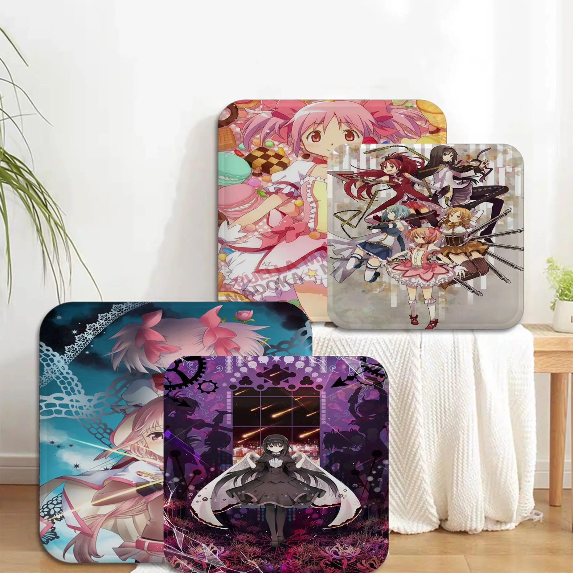 

Anime Puella Magi Madoka Magica Modern Minimalist Style Seat Cushion Office Dining Stool Pad Sponge Sofa Mat Non-Slip Chair