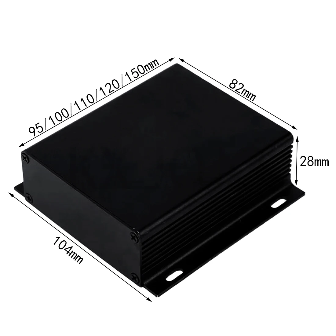 

Aluminum Enclosure 104*28*95/100/110/120/150mm Integrated Waterproof Case PCB DIY Instrument Electronic Protective Silver/Black