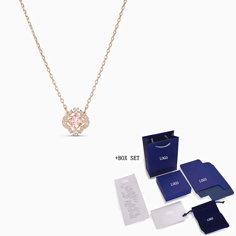 Fashion Jewelry SWA New SPARKLING DANCE CLOVER Girl Necklace Vibrant Pink Crystal Flower Decoration Woman Trend Jewelry Gift
Fashion Jewelry SWA New SPARKLING DANCE CLOVER Girl Necklace Vibrant Pink Crystal Flower Decoration Woman Trend Jewelry Gift