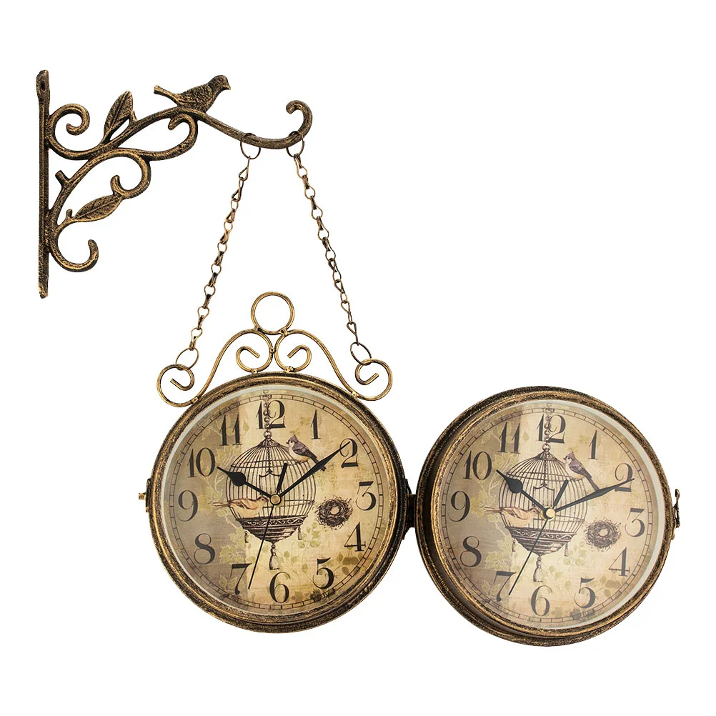 Clock Wall Sided Double Hanging Vintage Retro Watch Decorative Station European Farmhouse Style Outdoor Porch Decor Industrial
Clock Wall Sided Double Hanging Vintage Retro Watch Decorative Station European Farmhouse Style Outdoor Porch Decor Industrial