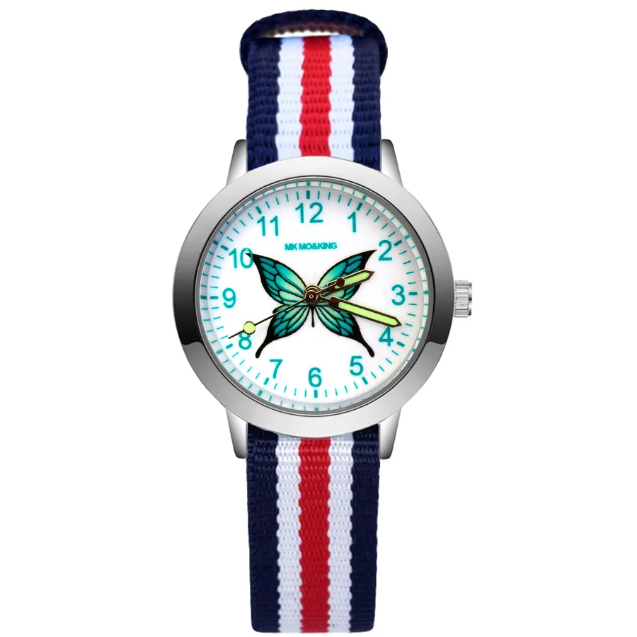 Fashion butterfly Cartoon Rainbow Children's Kids Student Girls Boys Quartz Leather Nylon Strap Brand Watch Factory Wholesale
Fashion butterfly Cartoon Rainbow Children's Kids Student Girls Boys Quartz Leather Nylon Strap Brand Watch Factory Wholesale