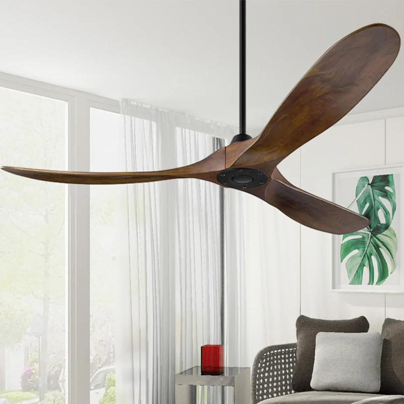 

Modern latest designer solid wood wooden blades remote controlled electric BLDC silent DC motor 60'' decorative ceiling fan