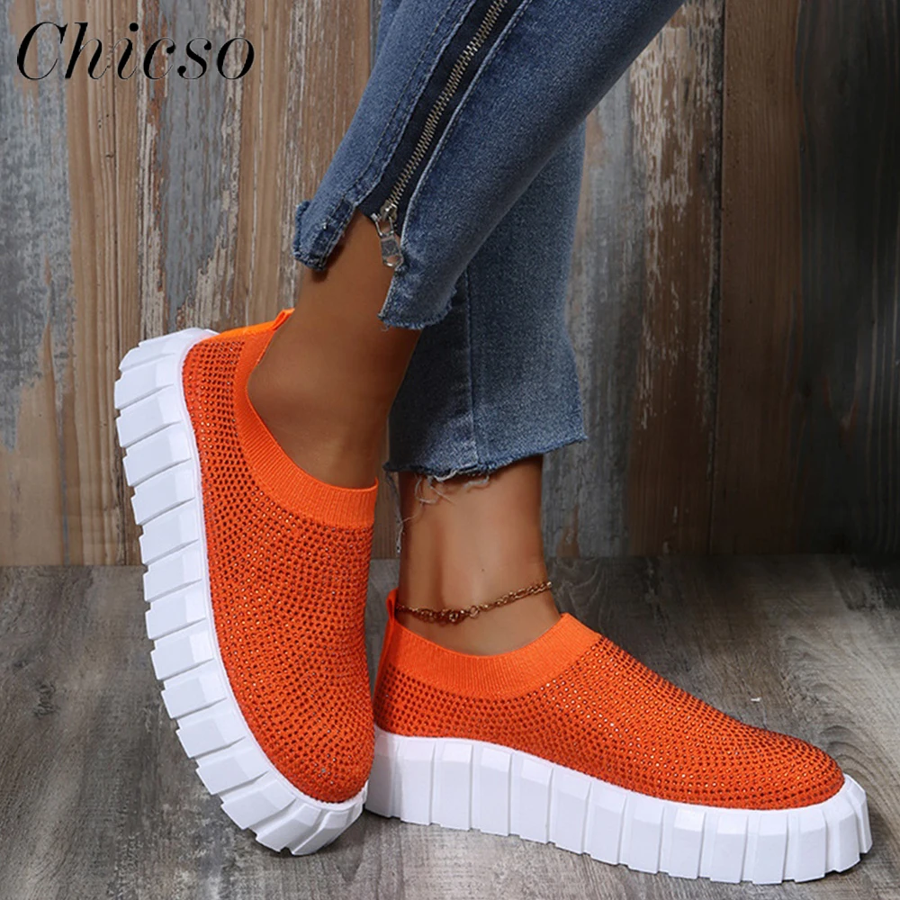 Women's Rhinestone Casual Shoes 2022 New Fashion Ladies Knitted Fabric Slip On Comfy Loafers 36-43 Large-Sized Trendy Sneakers 
Women's Rhinestone Casual Shoes 2022 New Fashion Ladies Knitted Fabric Slip On Comfy Loafers 36-43 Large-Sized Trendy Sneakers