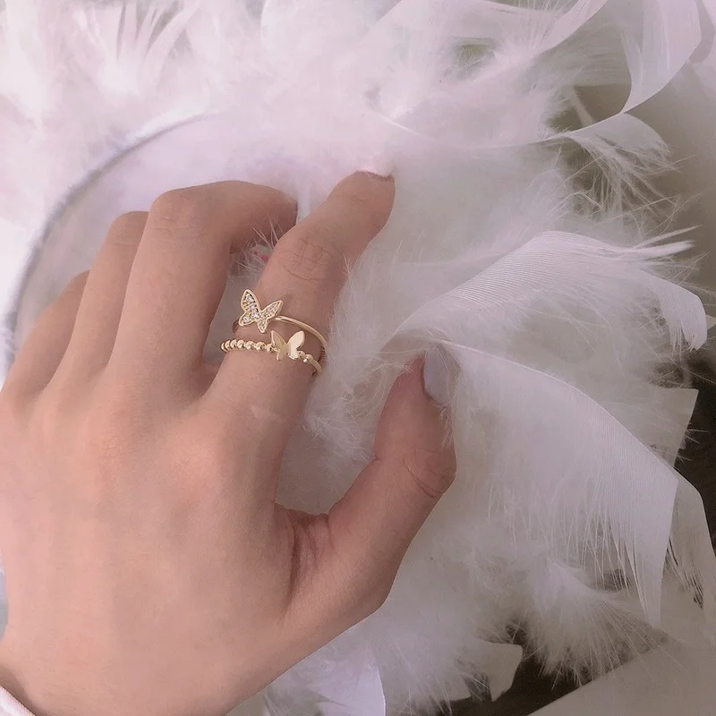 New 14K Real Gold Plated Zircon Micro Set Butterfly Ring Fashion Trend End Ring
New 14K Real Gold Plated Zircon Micro Set Butterfly Ring Fashion Trend End Ring