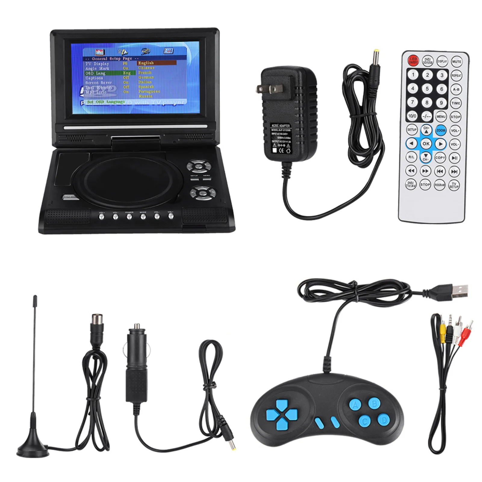 7.8-inch Portable DVD Player Swivel Screen Rechargeable TV Car Charger Gamepad 100-240V mobile mobile mobile mobile mobile
7.8-inch Portable DVD Player Swivel Screen Rechargeable TV Car Charger Gamepad 100-240V mobile mobile mobile mobile mobile