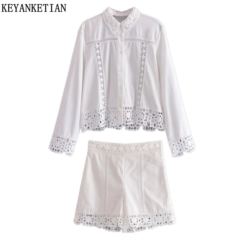 KEYANKETIAN ZA Women's Lapel Long Sleeve Shirts Spring Fashion Ladies Office Ladies Shirts Women Crochet Patchwork Shirts Tops
KEYANKETIAN ZA Women's Lapel Long Sleeve Shirts Spring Fashion Ladies Office Ladies Shirts Women Crochet Patchwork Shirts Tops