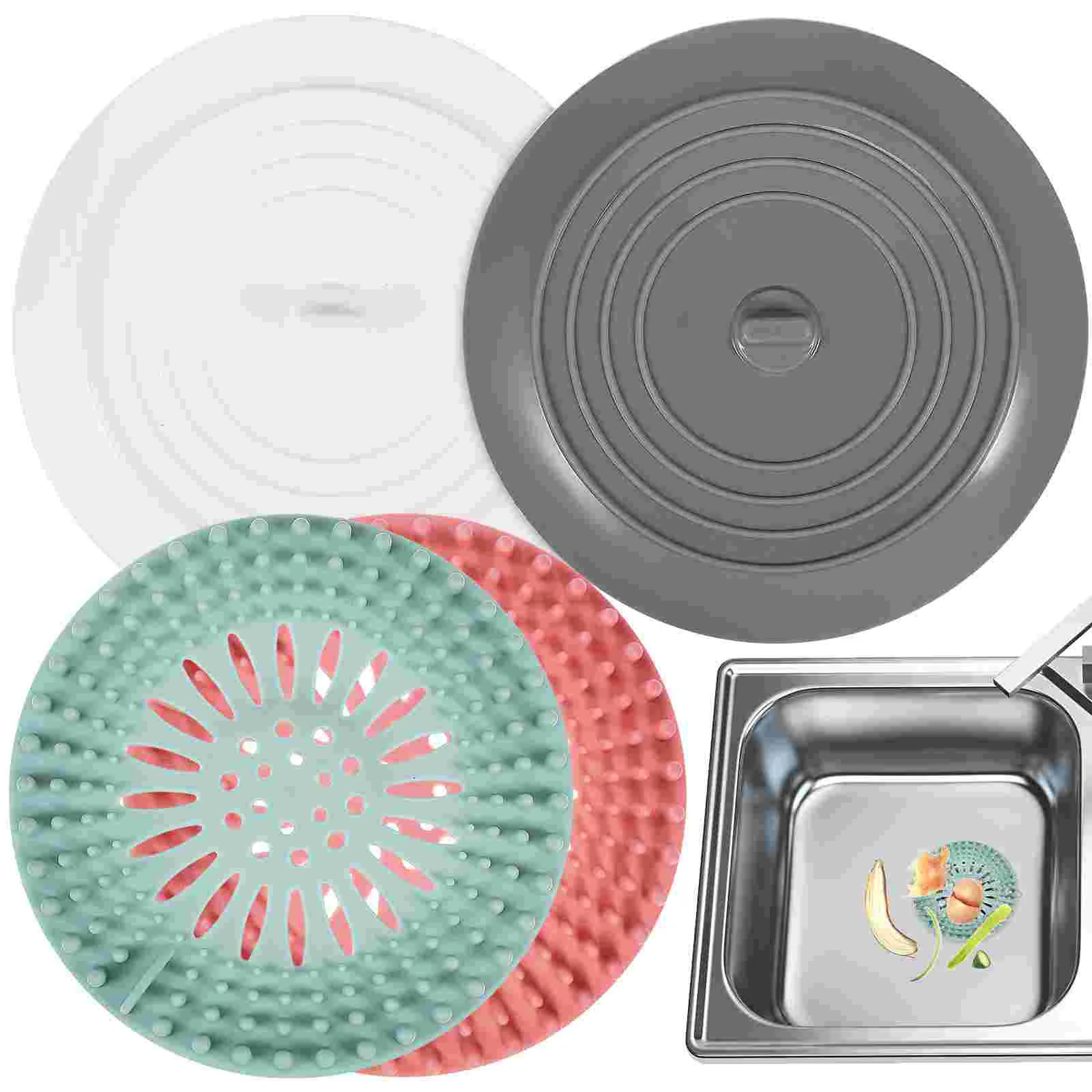 4 Pcs Tub Stoppers Hair Catchers Sink Drain Bathroom Supplies Cover Shower Plug Strainers
4 Pcs Tub Stoppers Hair Catchers Sink Drain Bathroom Supplies Cover Shower Plug Strainers