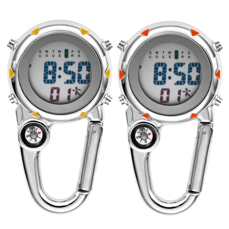 

Цифровые часы с карабином, Спортивные Светящиеся Наручные часы с карабином для пеших прогулок, альпинизма, улицы