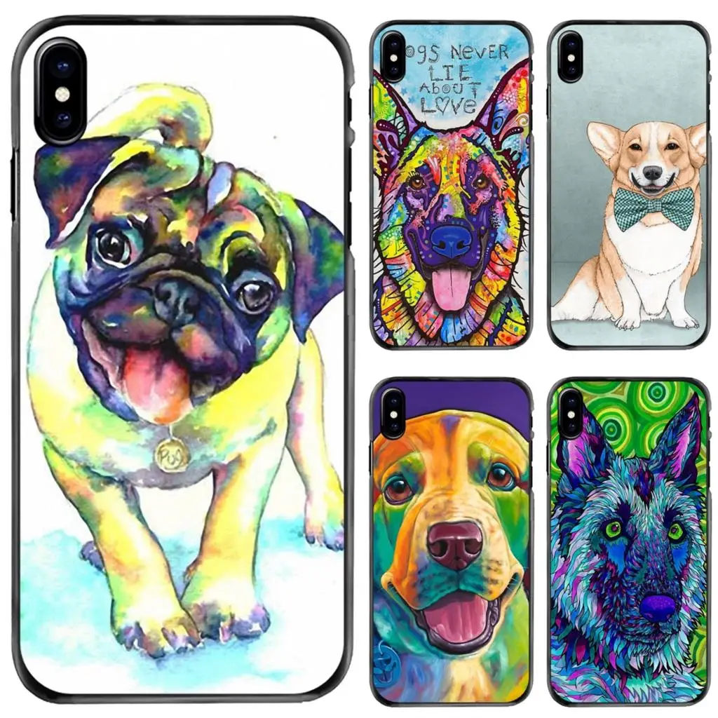 

Border Collie Husky Dog pug life For Apple iPhone 11 12 13 14 Pro MAX Mini 5 5S SE 6 6S 7 8 Plus 10 X XR XS Hard Phone Skin Case