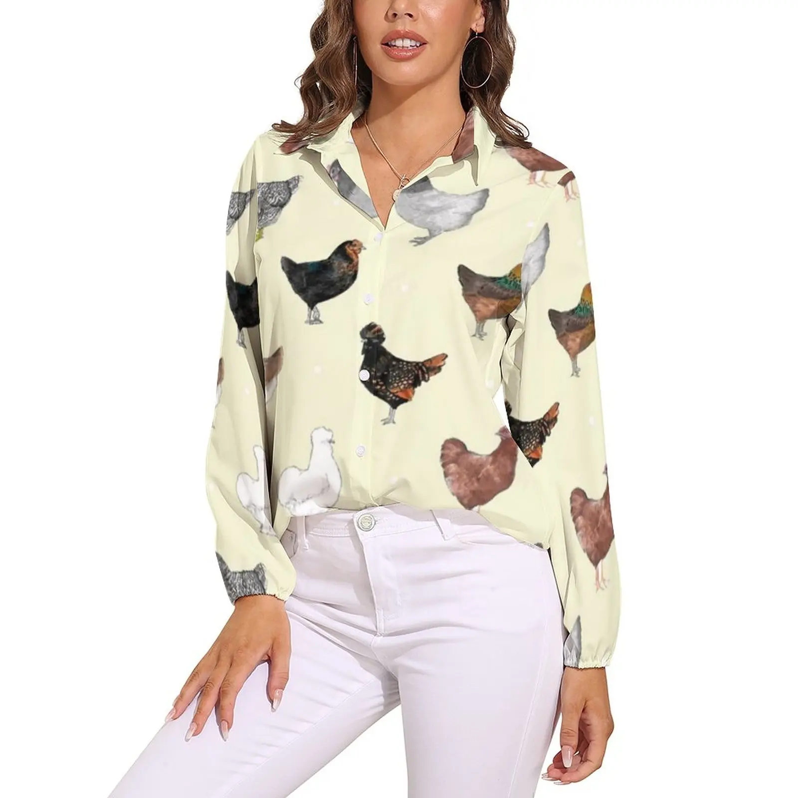 Various Chicken Blouse Long Sleeve Cute Animal Print Trendy Blouses Female Casual Oversize Shirts Printed Top Gift
Various Chicken Blouse Long Sleeve Cute Animal Print Trendy Blouses Female Casual Oversize Shirts Printed Top Gift