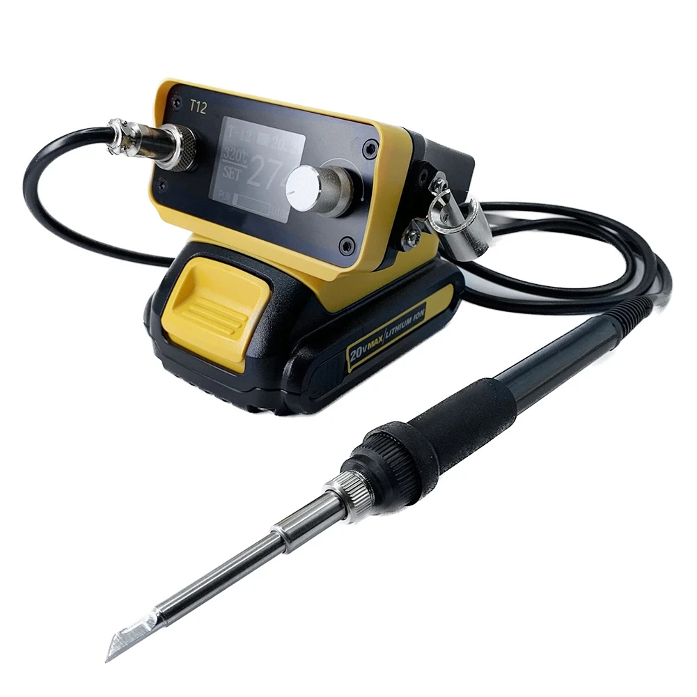 Беспроводная паяльная станция T12, аксессуары для Dewalt, литий-ионная батарея 20 в макс., «сделай сам», электрическая цифровая паяльная станция
Беспроводная паяльная станция T12, аксессуары для Dewalt, литий-ионная батарея 20 в макс., «сделай сам», электрическая цифровая паяльная станция