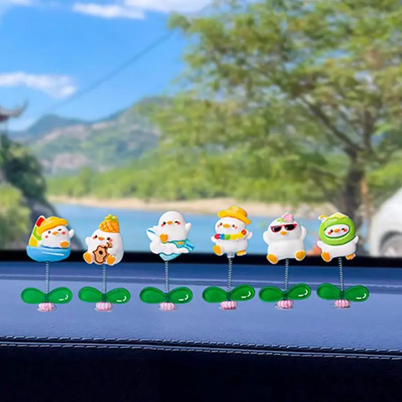 

Cartoon Shaking Head Duckling Car Accessories Auto Dashboard Doll Ornaments Cute Resin Duck Toy Car Ornaments Table Dashboard