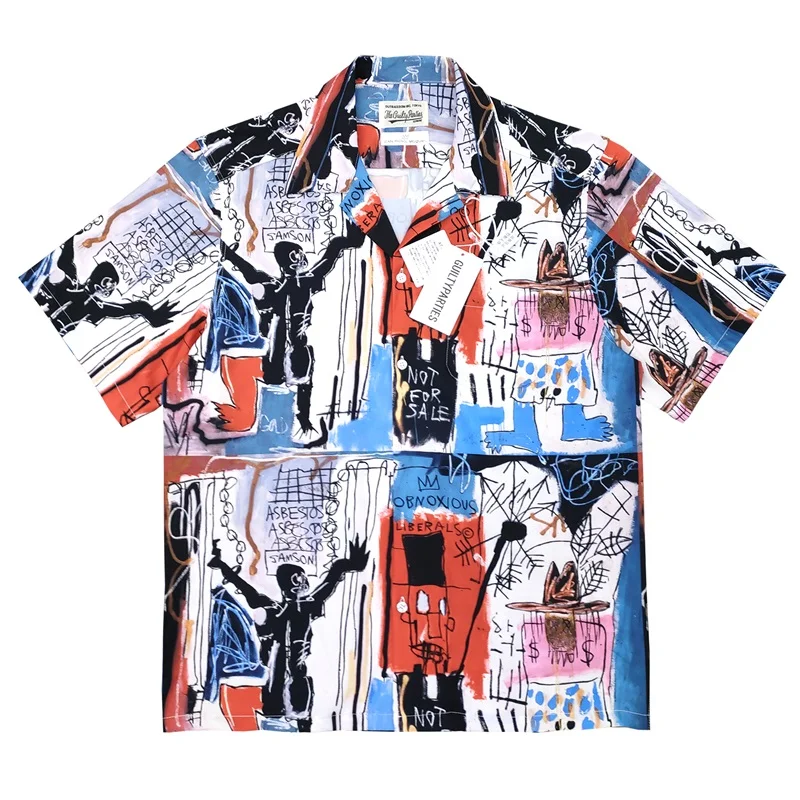 Wacko Maria Japanese AOP graffiti short sleeved floral shirt Hawaiian style loose fitting casual shirt for men and women
Wacko Maria Japanese AOP graffiti short sleeved floral shirt Hawaiian style loose fitting casual shirt for men and women