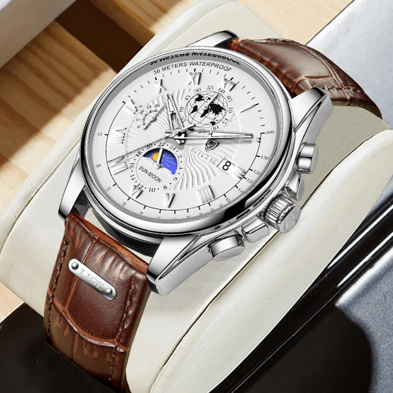 LIGE Fashion Mens Watches Top Brand Luxury Genuine Leather Strap Quartz Men's Watch Business Casual Date Chronograph Watch Men
LIGE Fashion Mens Watches Top Brand Luxury Genuine Leather Strap Quartz Men's Watch Business Casual Date Chronograph Watch Men