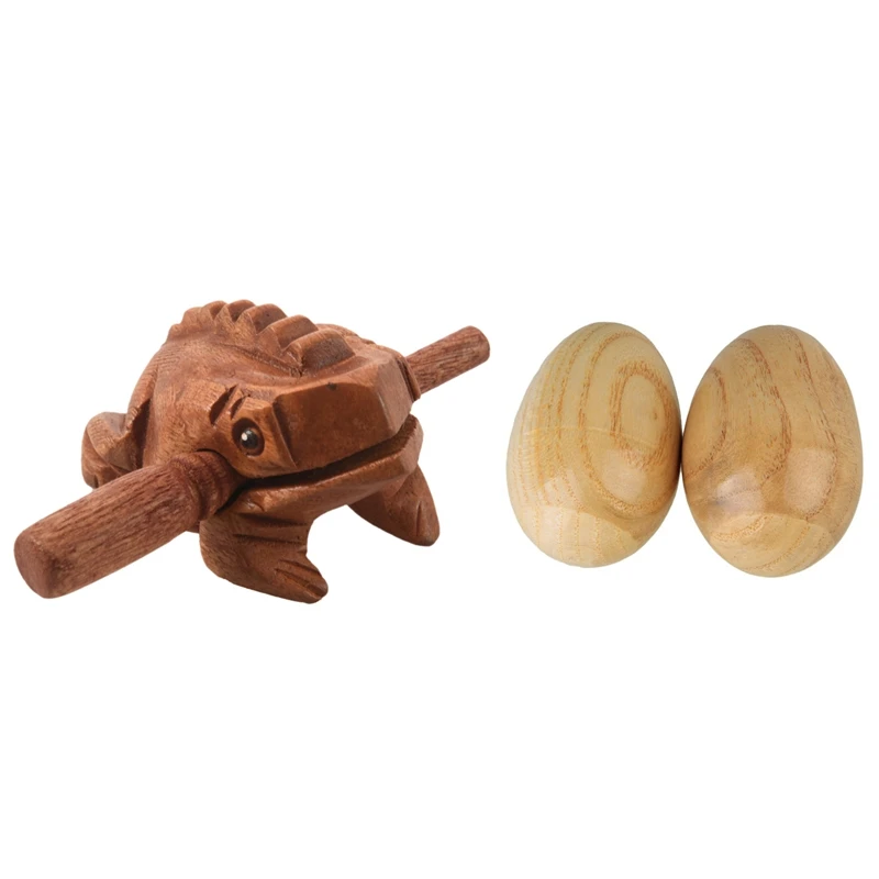 1 Pcs Carved Croaking Wood Percussion Musical Sound Wood Frog Tone Block Toy & 2 Pcs Musical Percussion Instruments Wooden Egg S
1 Pcs Carved Croaking Wood Percussion Musical Sound Wood Frog Tone Block Toy & 2 Pcs Musical Percussion Instruments Wooden Egg S