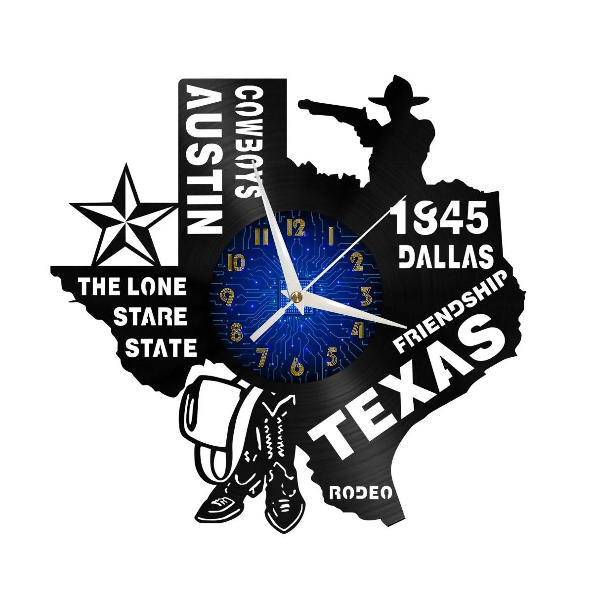 1845 Texas History Vinyl Wall Clock, Vinyl Record Clock Wall Art Silent & Non-ticking
1845 Texas History Vinyl Wall Clock, Vinyl Record Clock Wall Art Silent & Non-ticking