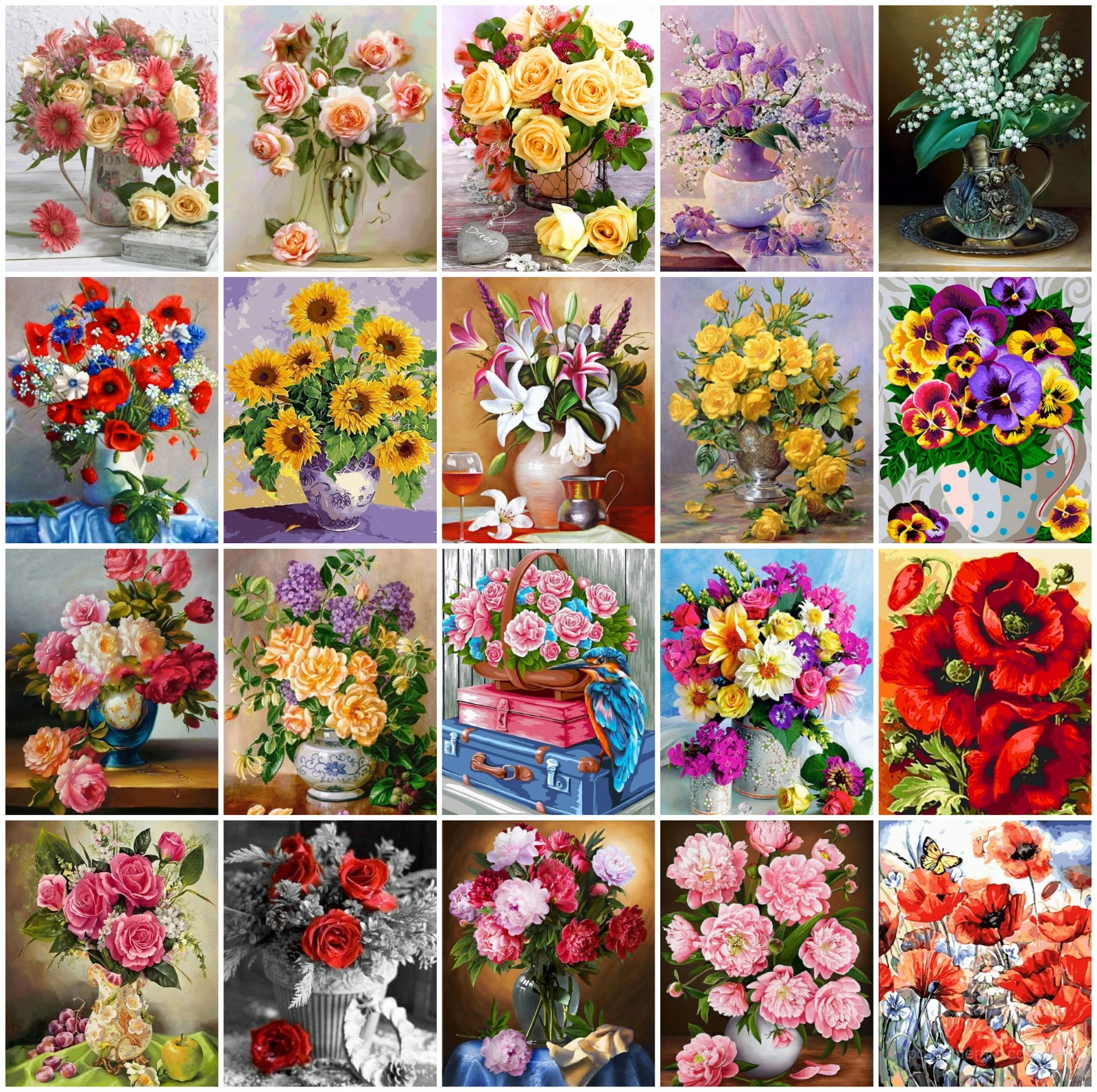 AZQSD Picture By Numbers Flower Frameless Acrylic Hand Paint Kit On Canvas Painting By Numbers Sunflower Rose Vase Wall Decor
AZQSD Picture By Numbers Flower Frameless Acrylic Hand Paint Kit On Canvas Painting By Numbers Sunflower Rose Vase Wall Decor