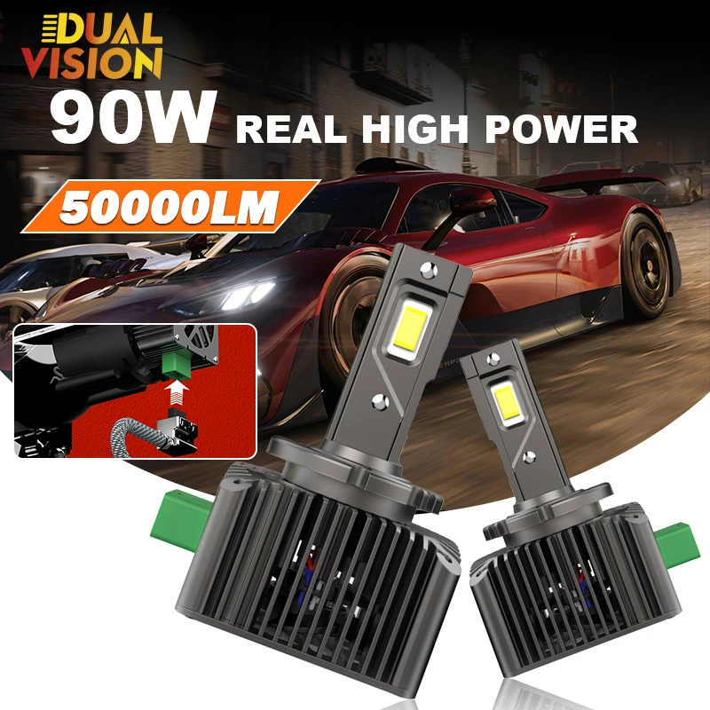 

D1S LED D3S D4S D2S D8S D2H Car Headlight HID 90W Canbus Laser Turbo Bi-LED Bulb Mini 6000K 50000LM Small Plug&Play Xenon kit
