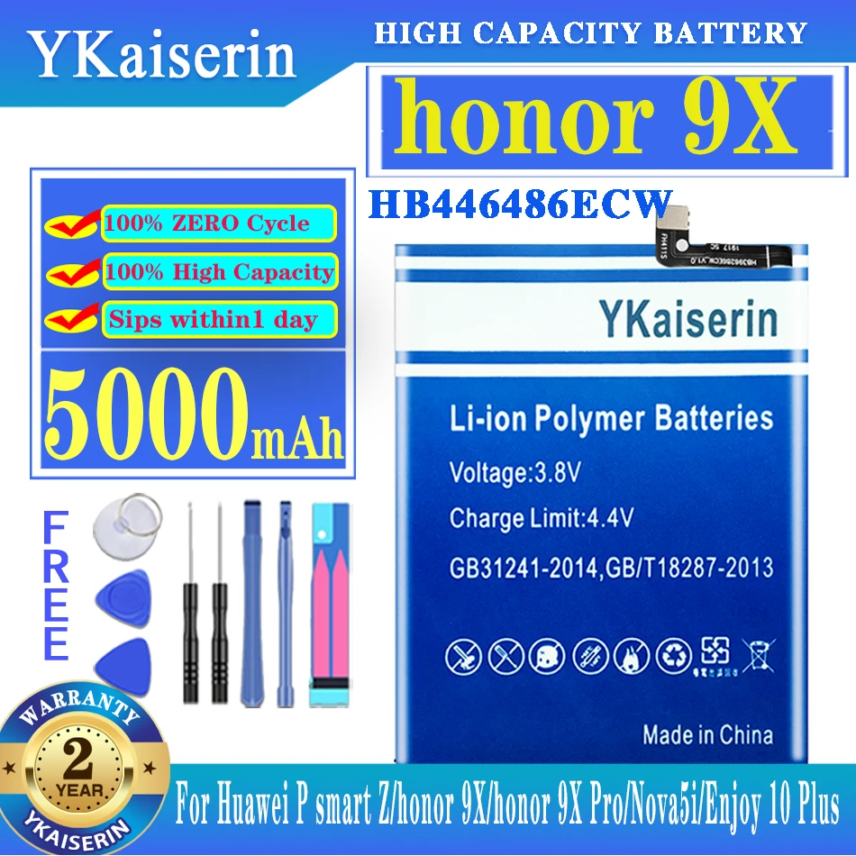 YKaiserin HB446486ECW 5000mAh Battery For Huawei P Smart Z/For Honor 9X/For Honor 9X Pro 9XPro/Nova5i/Enjoy 10 Plus 10Plus
YKaiserin HB446486ECW 5000mAh Battery For Huawei P Smart Z/For Honor 9X/For Honor 9X Pro 9XPro/Nova5i/Enjoy 10 Plus 10Plus