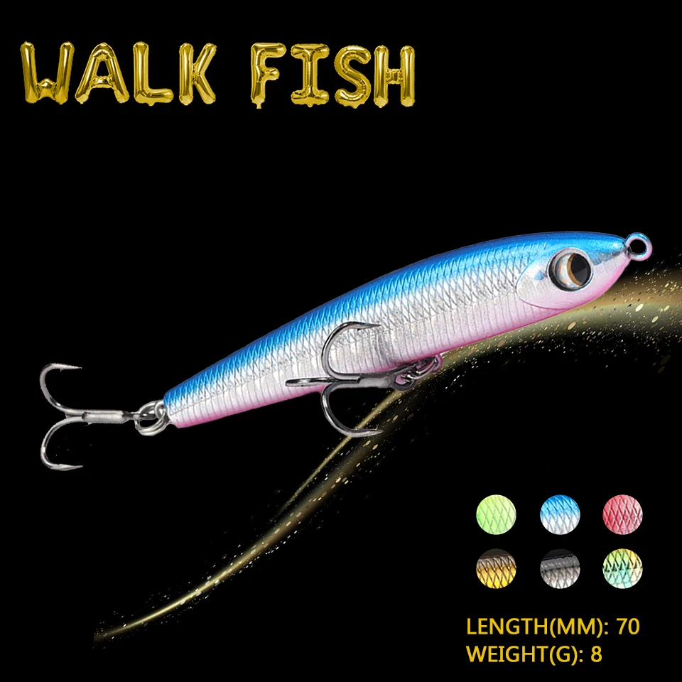 WALK FISH 1 шт., 7 см/8 г, японский дизайн, Тонущая жесткая приманка-карандаш, пресноводная искусственная приманка для рыбной ловли, для дайвинга, д...
WALK FISH 1 шт., 7 см/8 г, японский дизайн, Тонущая жесткая приманка-карандаш, пресноводная искусственная приманка для рыбной ловли, для дайвинга, д...