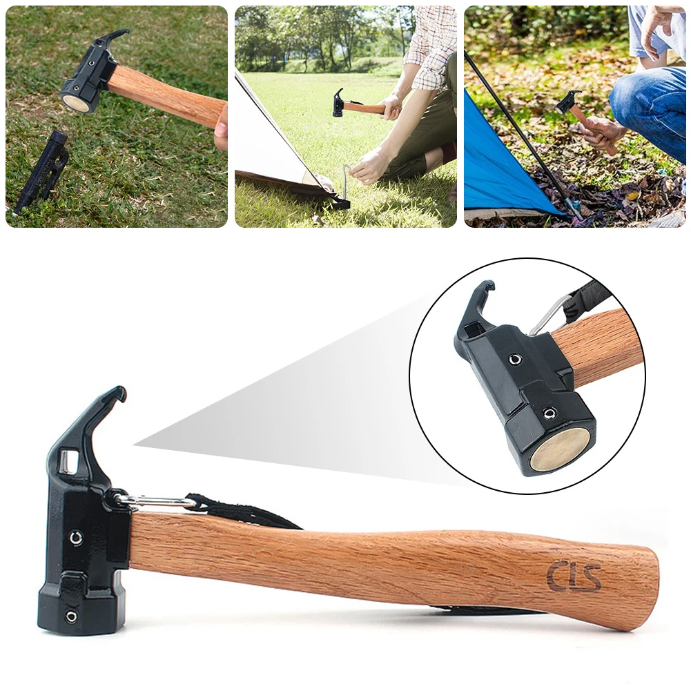 Tent Peg Hammer Outdoor Camping Cast Iron Head Stake Hammer Wooden Handle with Peg Remover Tether for Backpacking Hiking Fishing
Tent Peg Hammer Outdoor Camping Cast Iron Head Stake Hammer Wooden Handle with Peg Remover Tether for Backpacking Hiking Fishing