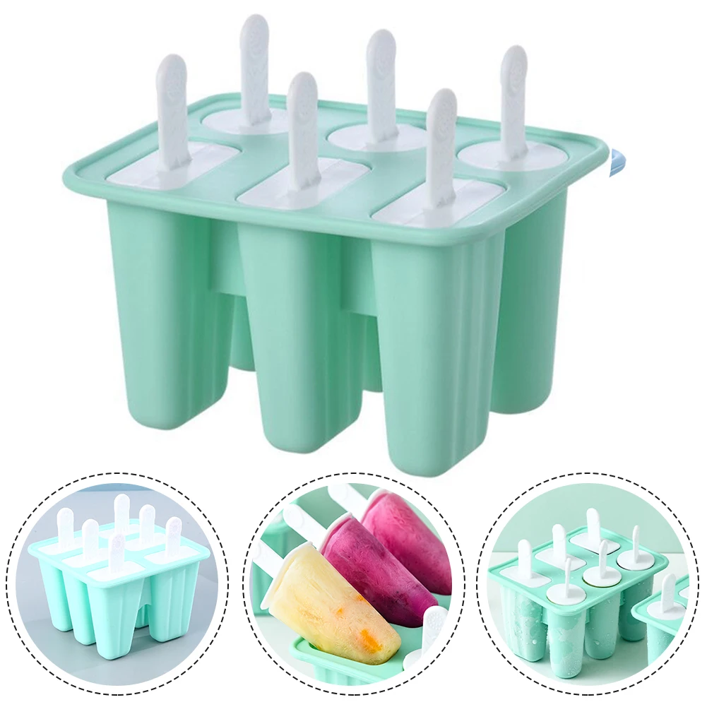 Silicone Ice Cream Mould Kitchen Ice Cubes Maker Six Holes Lolly Moulds Tray Bar Tools Ice Cube Molds Reusable Handmade Mold
Silicone Ice Cream Mould Kitchen Ice Cubes Maker Six Holes Lolly Moulds Tray Bar Tools Ice Cube Molds Reusable Handmade Mold