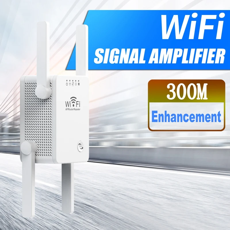 

Wifi Repeater Wireless Signal Amplifier 300Mbps Router Network Expansion Booster Wireless Wifi Extender US Plug