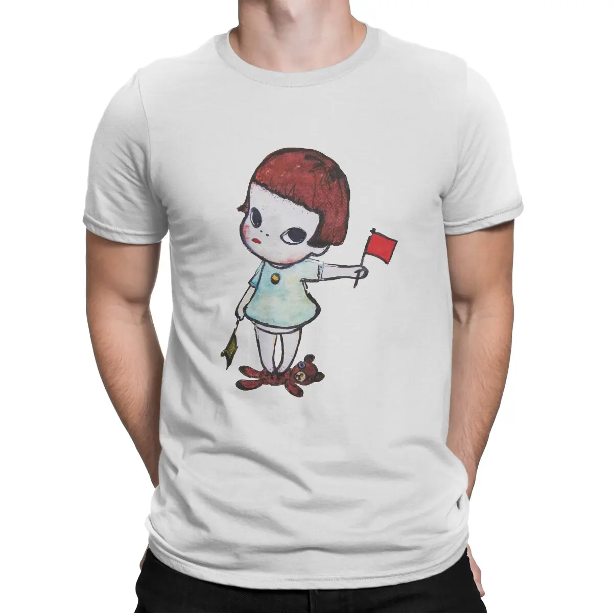Yoshitomo Nara Japanese Artist Girl with Signal Flags Polyester T Shirt Vintage Fashion Men's Tshirt O-Neck Men Clothing
Yoshitomo Nara Japanese Artist Girl with Signal Flags Polyester T Shirt Vintage Fashion Men's Tshirt O-Neck Men Clothing