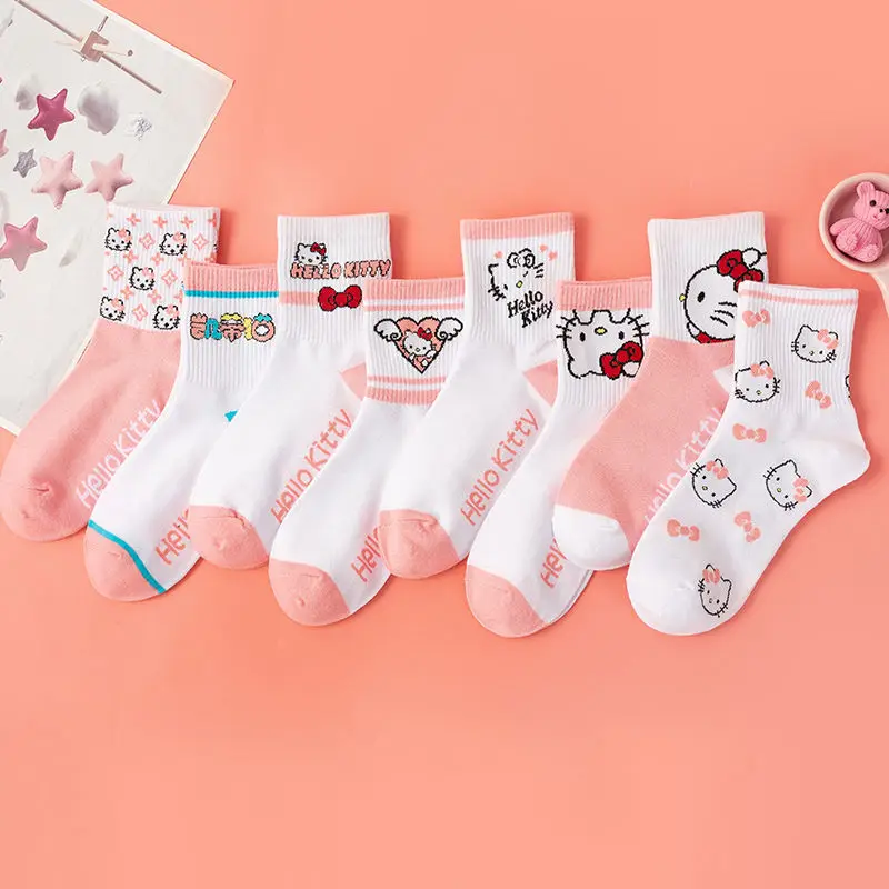 4/2Pcs Kawaii Sanrio Hellokitty Socks Cartoon Middle Tube Sock Student Sports Socks Pure Cotton Soft Autumn Winter Socks Girls
4/2Pcs Kawaii Sanrio Hellokitty Socks Cartoon Middle Tube Sock Student Sports Socks Pure Cotton Soft Autumn Winter Socks Girls