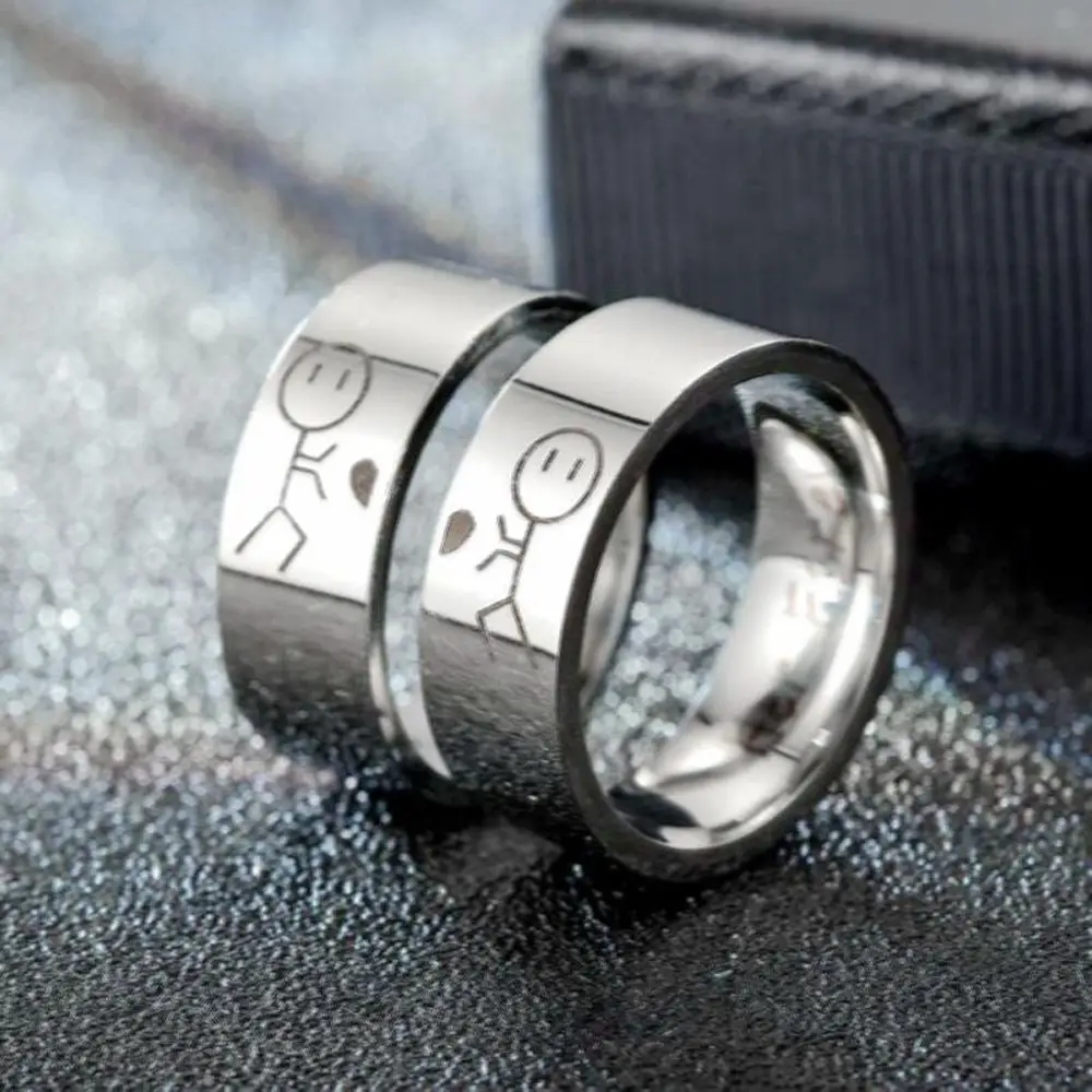 1PC Simple Fashion Cartoon Stainless Steel Couple Ring His Always Her Forever Engraved Engagement Wedding Ring
1PC Simple Fashion Cartoon Stainless Steel Couple Ring His Always Her Forever Engraved Engagement Wedding Ring