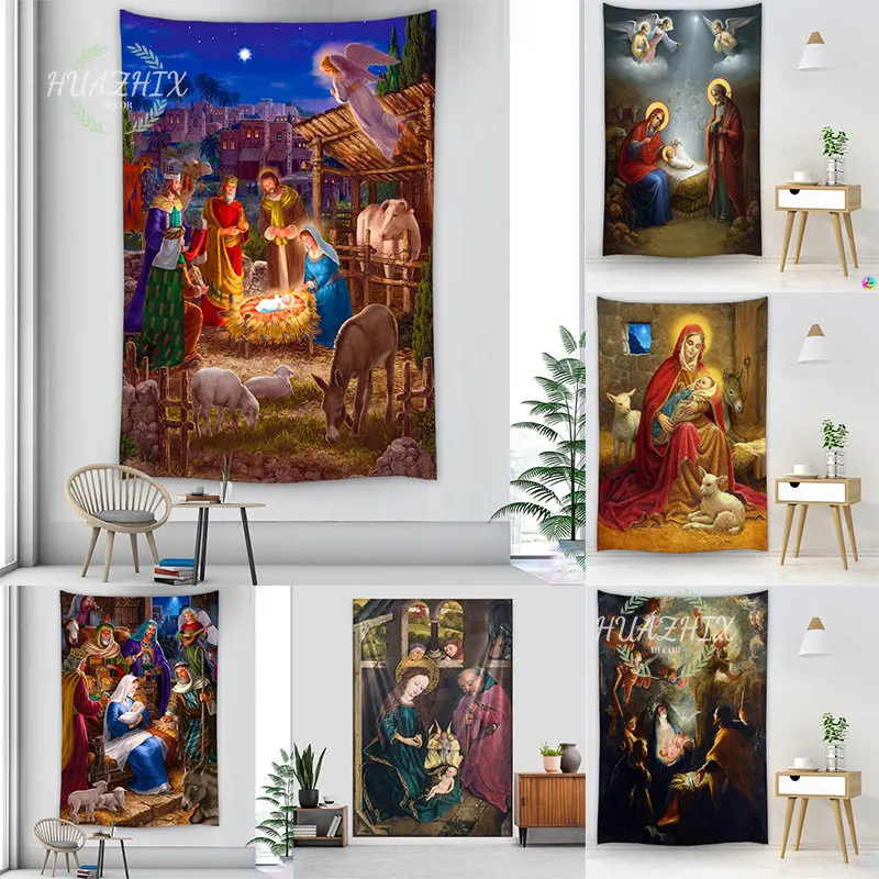 Christmas Tapestry Nativity Scene Wall Hanging Jesus Angel Easter Wall Decor Christ Tapestries Birth Manger Krippen Decoration
Christmas Tapestry Nativity Scene Wall Hanging Jesus Angel Easter Wall Decor Christ Tapestries Birth Manger Krippen Decoration