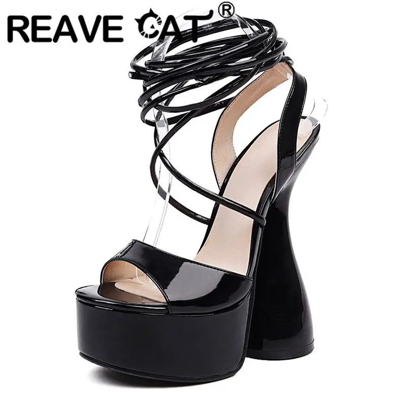 Женские лакированные сандалии REAVE CAT, привлекательные черные туфли больших размеров 34-43 с открытым носком и ремешком на необычном каблуке, ...
Женские лакированные сандалии REAVE CAT, привлекательные черные туфли больших размеров 34-43 с открытым носком и ремешком на необычном каблуке, ...