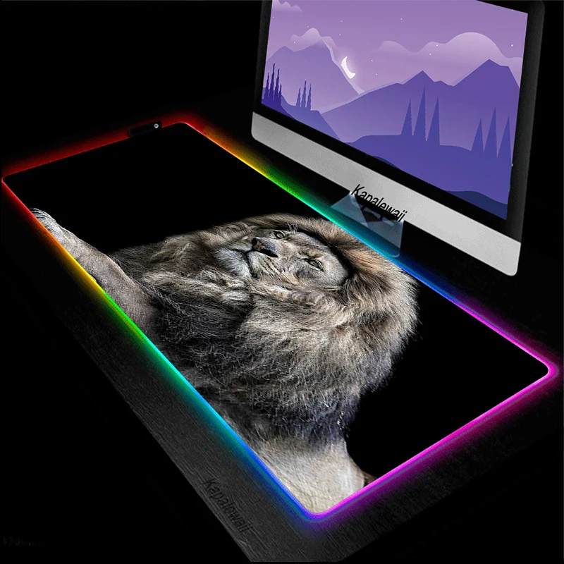 RGB Lion Mouse Pad DIY Anime Black Large Computer Keyboard Laptop Gaming Accessories Led Liget Table Desk Mat Carpet CS Mousepad
RGB Lion Mouse Pad DIY Anime Black Large Computer Keyboard Laptop Gaming Accessories Led Liget Table Desk Mat Carpet CS Mousepad