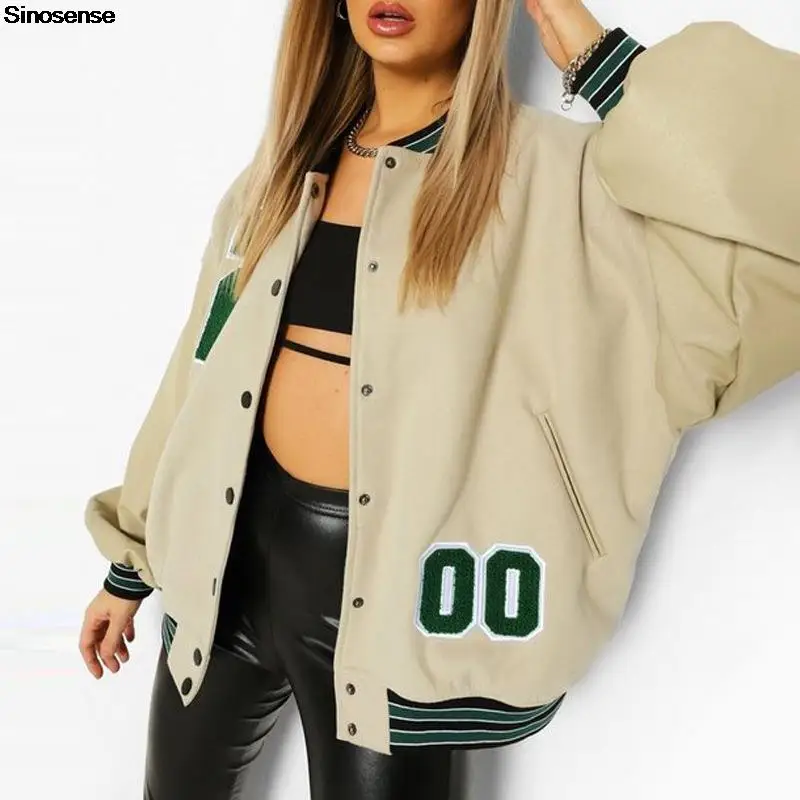 Women Baseball Uniform Letter Embroidery Bomber Coat Harajuku Street Hip Hop Casual Autumn Winter Fleece Coats And Jackets
Women Baseball Uniform Letter Embroidery Bomber Coat Harajuku Street Hip Hop Casual Autumn Winter Fleece Coats And Jackets
