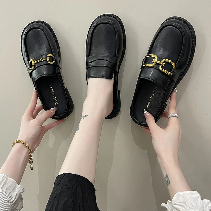 Женские туфли-Лоферы без застежек, повседневные туфли из ткани Оксфорд с круглым носком, с золотой цепочкой, на плоской подошве, 2023
Женские туфли-Лоферы без застежек, повседневные туфли из ткани Оксфорд с круглым носком, с золотой цепочкой, на плоской подошве, 2023