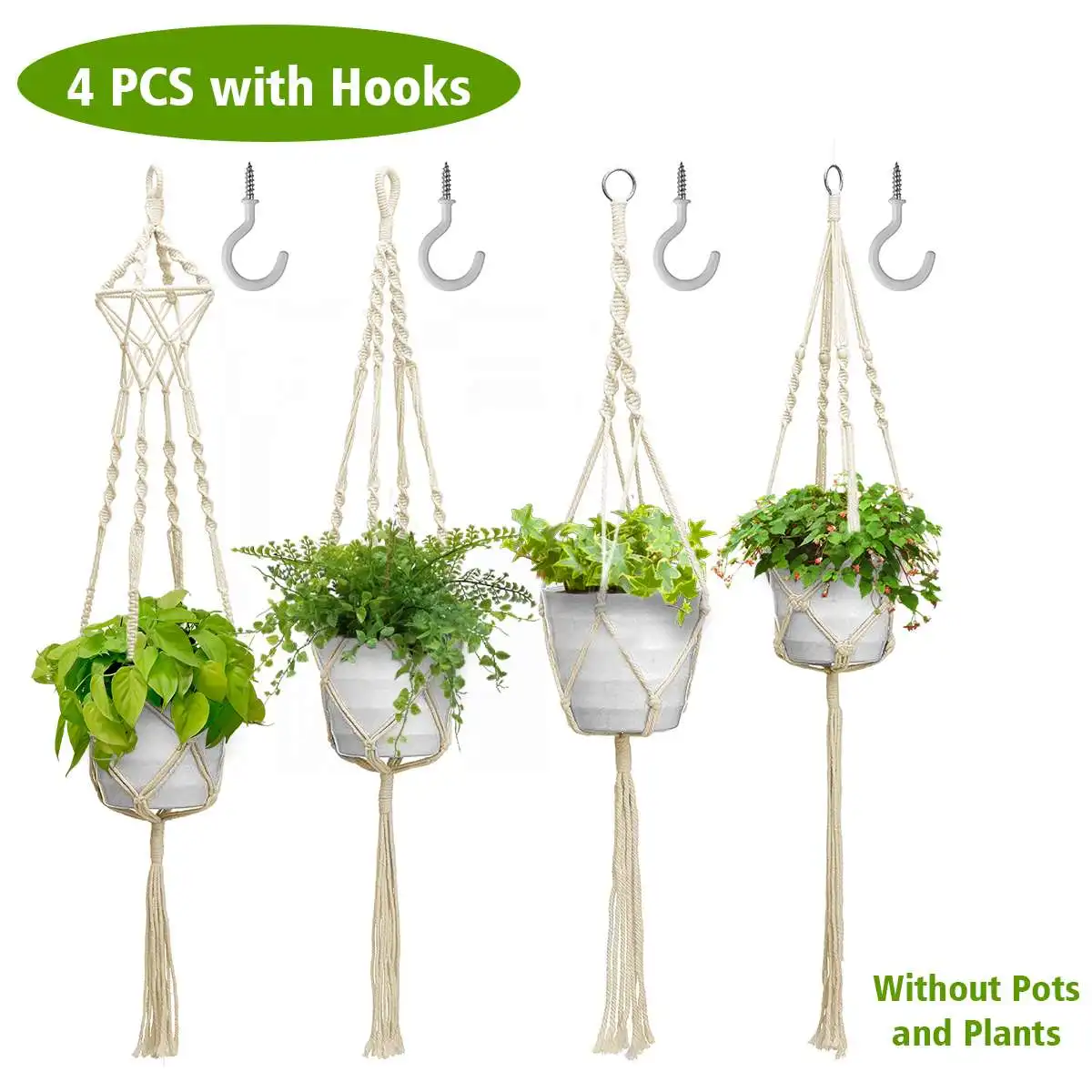 4PCS/Set Handmade Plant Hanger Baskets Flower Pots Holder Balcony Hanging Decoration Knotted Lifting Rope Home Garden Supplies
4PCS/Set Handmade Plant Hanger Baskets Flower Pots Holder Balcony Hanging Decoration Knotted Lifting Rope Home Garden Supplies