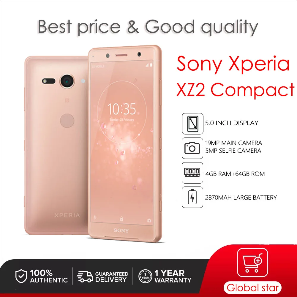 

Sony Xperia XZ2 Compact SO-05K H8314 H8324 Refurbished Original Unlocked 64GB 4GB RAM 5.0" GSM Mobile Phone Free Shipping