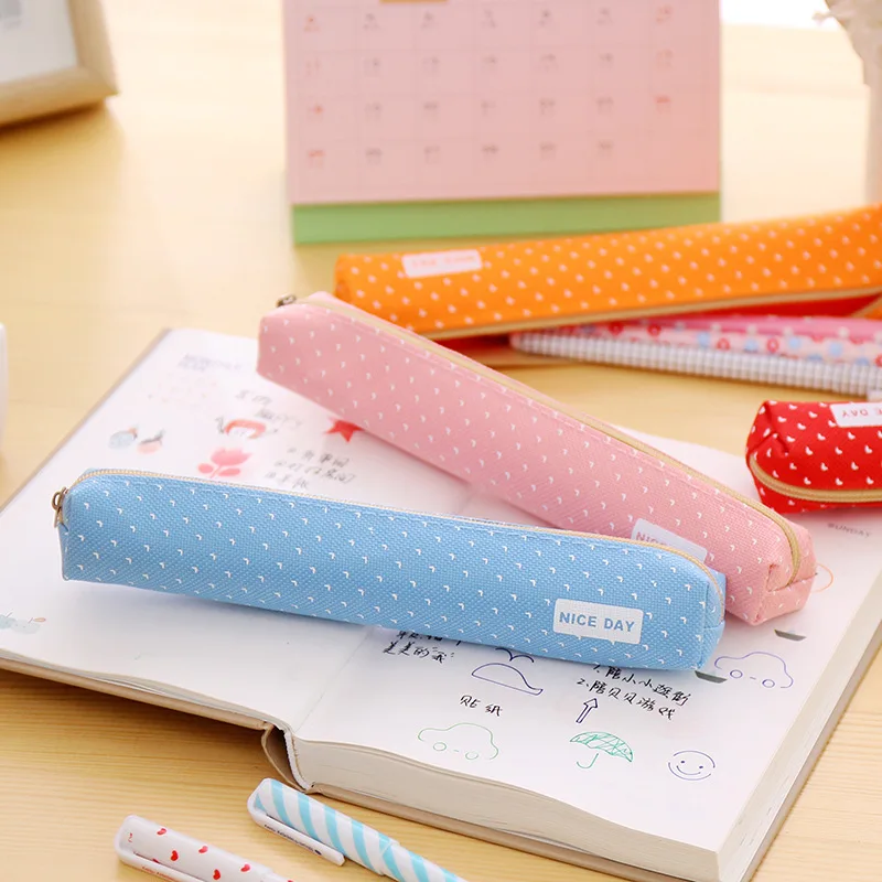 1 Pcs Cute Candy Color Pencil Case Kawaii Dot Canvas Pen Bag Stationery Pouch For Girls Gift Office School Supplies
1 Pcs Cute Candy Color Pencil Case Kawaii Dot Canvas Pen Bag Stationery Pouch For Girls Gift Office School Supplies